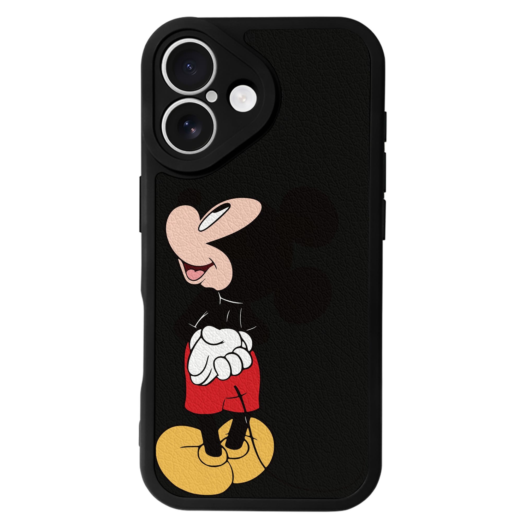 （画像用） ミッキーマウス Mickey Mouse 【iPhone 16シリーズ対応】シリコンスマホケース（レザー調） 材質：シリコン